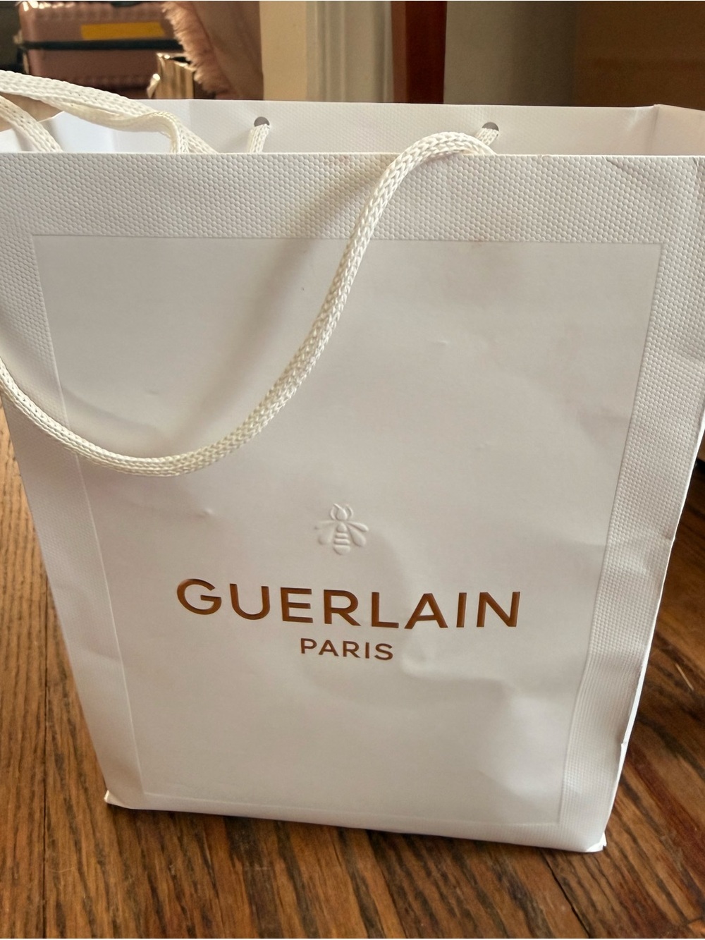 GUERLAIN White Shopping Tote Bag Authentic with Receipt
